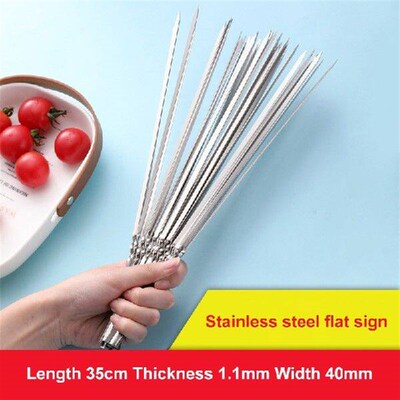 50pc Barbecue Stick Reusable Grill Stainless Steel Skewers
