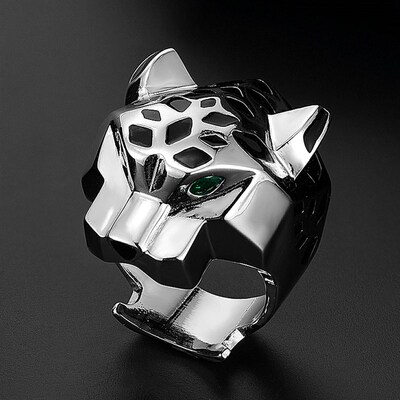 Zlxgirl rendy fine Jet enamel leopard Woman men Finger Ring