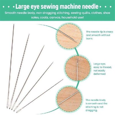 25 Large Eye Stitching Needles - 5 Sizes Big Eye Hand