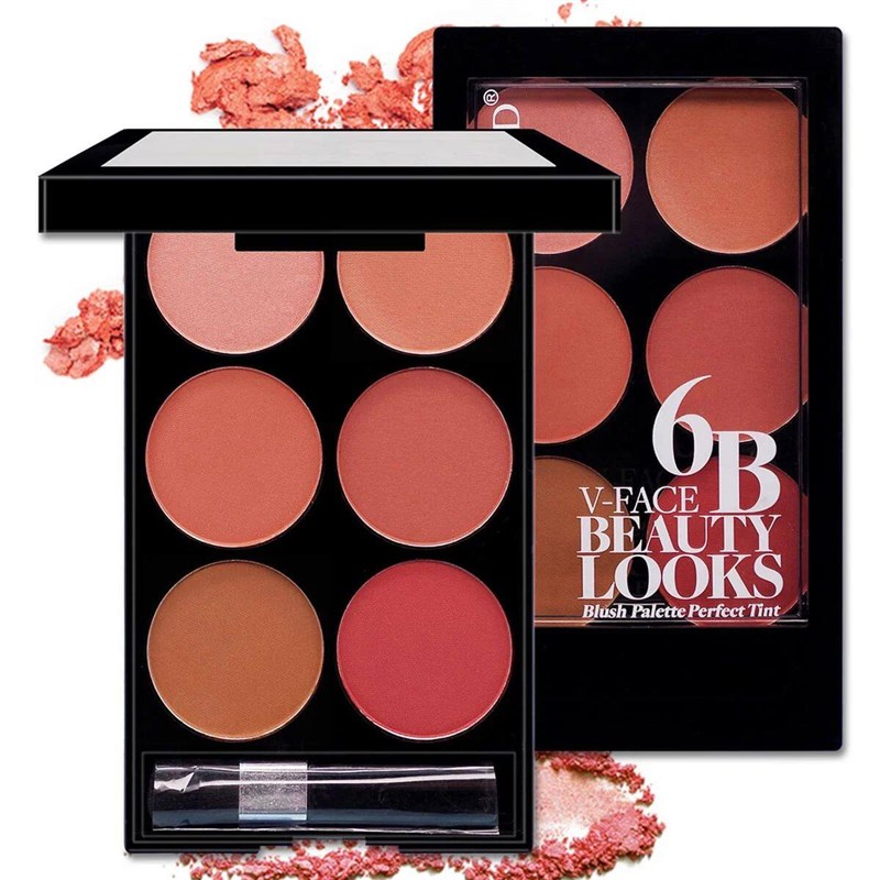 6-color blush and contouring all-in-one palette, pearlescent - 实物图
