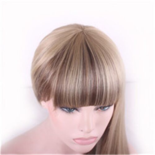 Rose Net Mixed Color Gradient Wig Straight Bangs Wig Full He