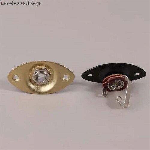 1Set Metal Concave Output Jack Plate Socket & Screws For