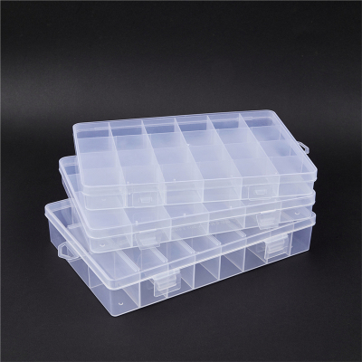 24 Grids Practical  Compartment PP Plastic Storage Box Round
