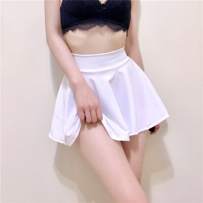 Shorts Pleated Skirts Women Dance Yoga Red Black Mini Drape
