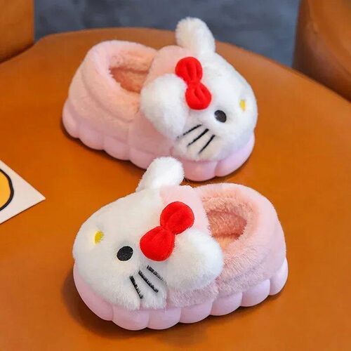 Winter Cute Cartoon ver Heel Childrens Plush Slippers Soft