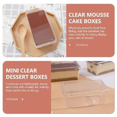 10 Pcs Clear Tiramisu Boxes Transparent Mousse Cake