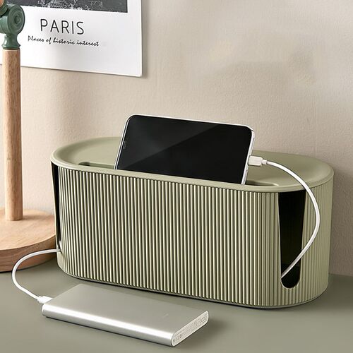 Morandi color wire Cable Storage Case Organizer Box Socket P