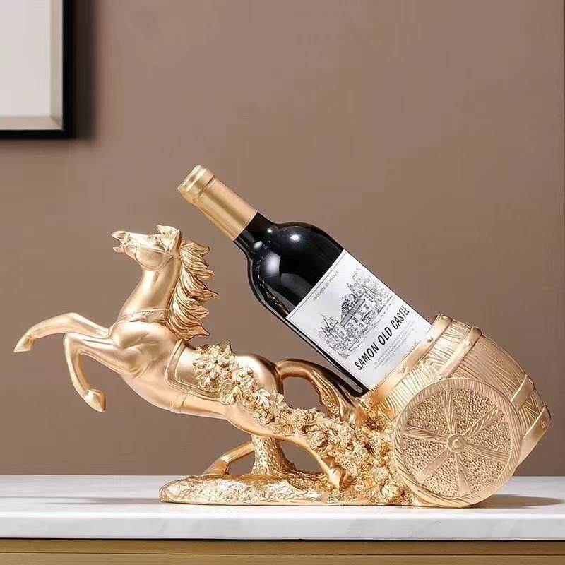 马到成功轻奢高档葡萄红酒架子客厅酒柜装饰品摆件高端大气上档次