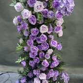 紫色求婚仪式 饰商场布景摆件 婚礼舞台路引装 牛角拱门套装 花艺套装