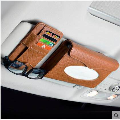 创意用纸巾盒挂式天62583窗车载遮阳板纸盒眼镜架汽车车内夹饰抽