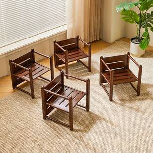 家逸木实凳家矮用小凳子客能厅沙发139凳子儿童靠背椅子多功三面