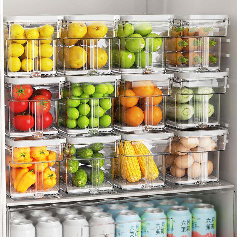 冰箱收盒带提手水果纳蔬菜专用保鲜可沥水食品级透明密封盒995密