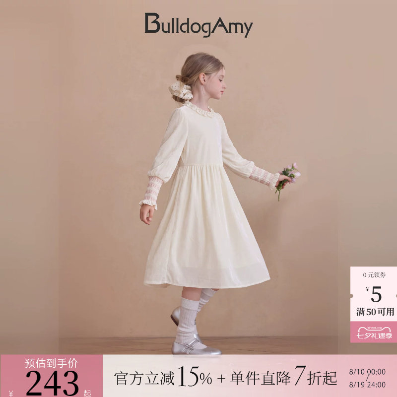 童装女童丝绒宫廷风连衣裙