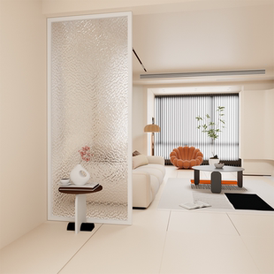 水波纹长虹定制屏风隔断客厅遮挡不透明现代简约家用钢化玻璃