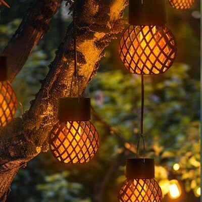 4 PCS Solar Lanterns Outdoor Waterproof Solar Hanging Light