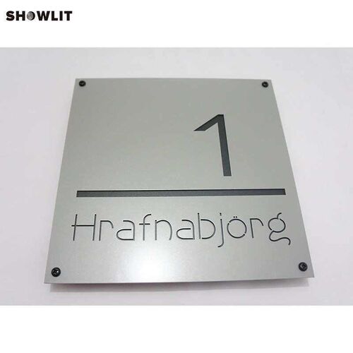 Custom Made 2-tile House Number Plaque in Grey Color