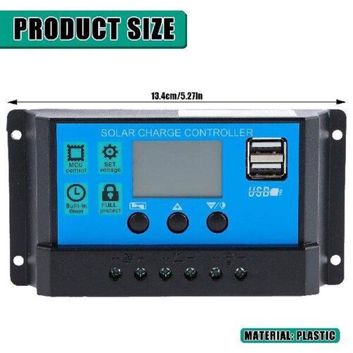 New Solar Charge Controller 30A 12V 24V PWM Adjustable LCD