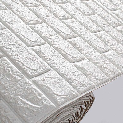 2m Long 3D Brick Wall ers DIY Decor Self-Adhesive Waterproof