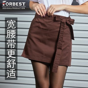 2211#两侧开叉半身短围裙 酒店饭店酒吧咖啡厅厨师服务员工作围腰