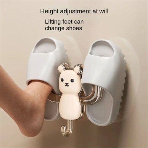 New ABS Bathroom Slipper Rack Reusable Punch-free Storage