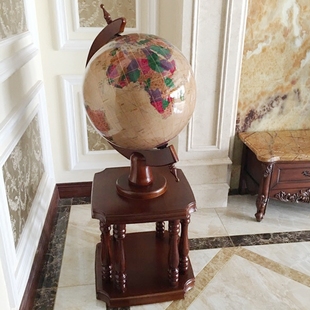 木地球仪落地摆件办公室校庆客厅书房装饰品送公司乔迁开业礼品