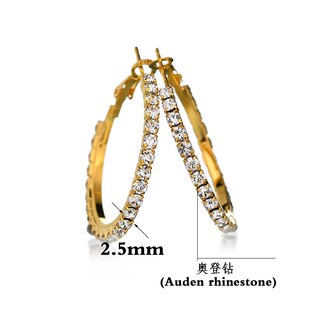 Exaggerated diamond-encrusted big circle hip-hop hiphop earr