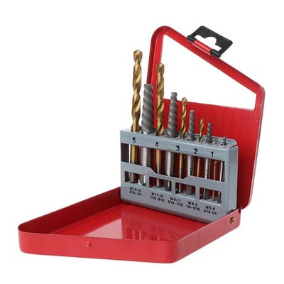 10Pcs/Set Broken Bolt Damaged Screw Extractor + Right Hand D