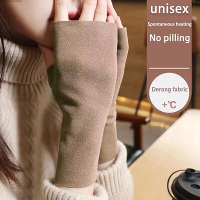 Soft Velvet Fingerless Gloves Women Half Finger TouchScreen