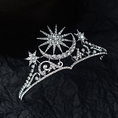 Baroque Star Crown Crystal Bridal Tiaras Rhinestone Pageant