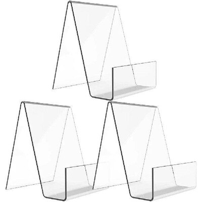 3 Pcs Book Stand Transparent Display Acrylic Bookshelf