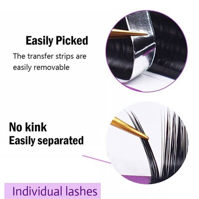 16 - Rows Black Matte Faux Individual Eyelash Extensions - I