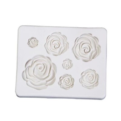 1Pcs Sugarcraft Rose Flowers Leaves Silicone Mold Fondant Ca
