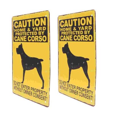 2 PCS Garden Warning Sign Daschund Greyhound Dachshund