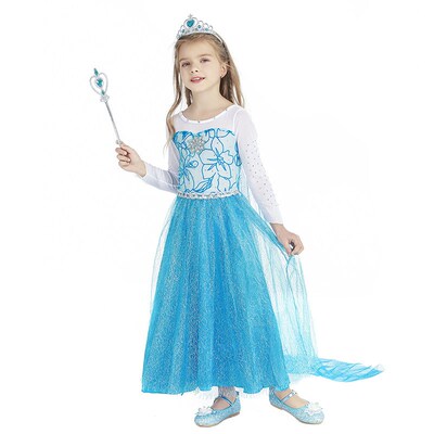 Halloween Elsa Anna Dress Girls Costume Fancy Party Princess