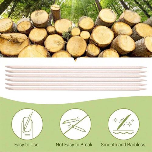 LULAA 100Pcs Wood Sticks for Nails Double Sided  Multi Funct
