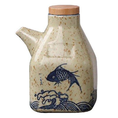 Ceramics Oiler Chinese Style Cruet Kitchen Dipping Pot Soy