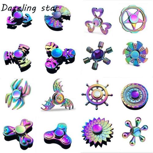 Finger Hand Spinner EDC Fidget Spinner Metal Rainbow Spiner