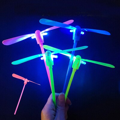 20Pcs LED Bamboo Dragonfly Hand Push Flying Rotating Arrow