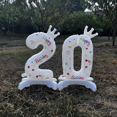 32Inches Birthday anniversary Balloons Year Column Party Cro