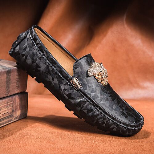 High quality mens leather shoes Loafers red flat shoes, bri