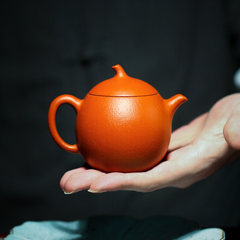 鸣远后人宜兴紫砂壶全纯手工原矿赵庄朱泥功夫茶具泡茶壶心舟瓜
