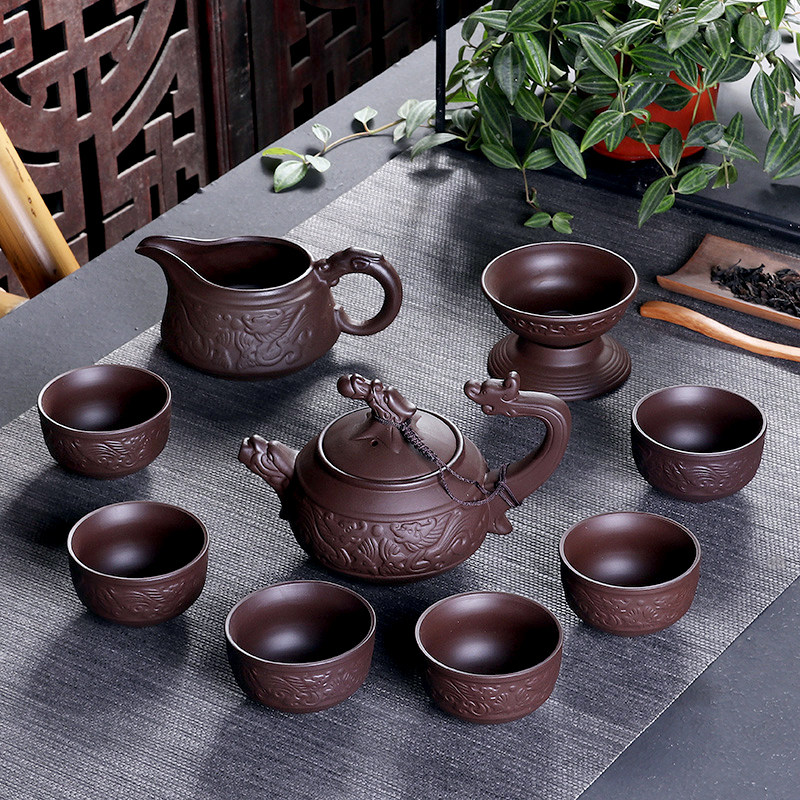 紫砂功夫茶具家用办公泡茶器茶壶茶壶茶杯茶海盖碗套装陶瓷送礼盒