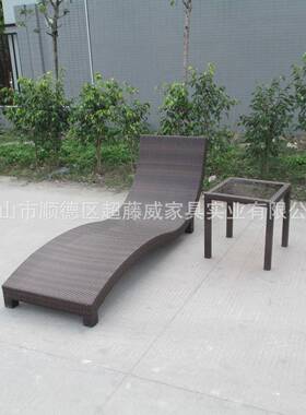 藤编阳光躺床躺休椅庭CF739CT沙滩藤椅躺院休息椅游泳池闲躺椅仿