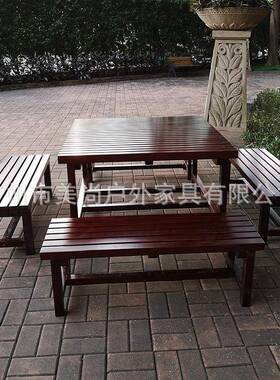 小区休闲一桌具两椅1231组户合家 厂家直销户外实木桌外椅