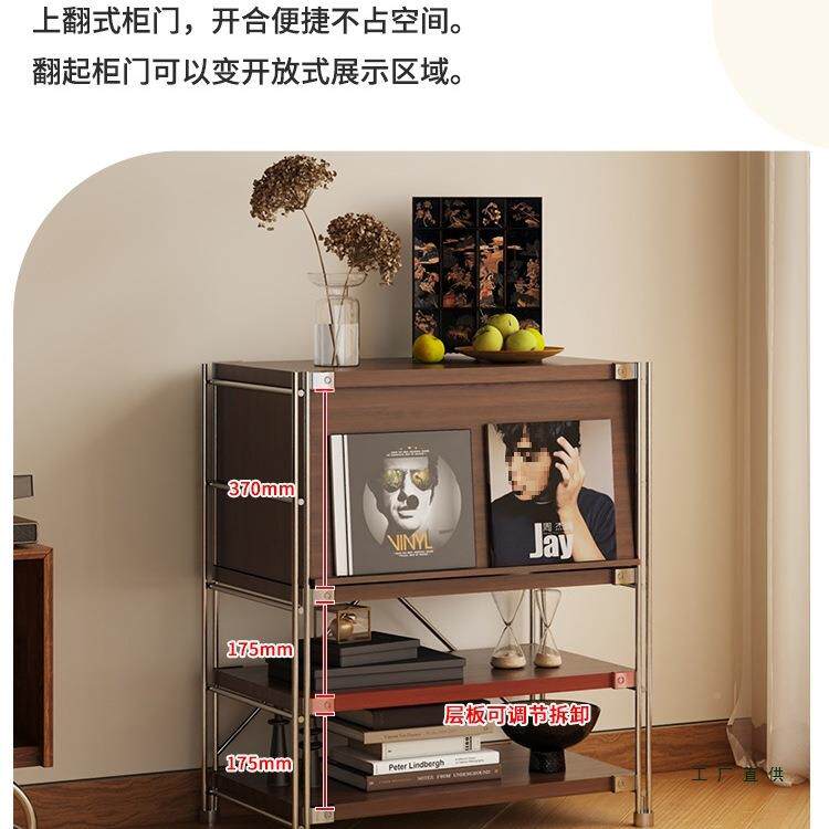 中古风列置物柜发边柜翻门杂地志柜书柜落沙靠墙收纳陈985展示柜