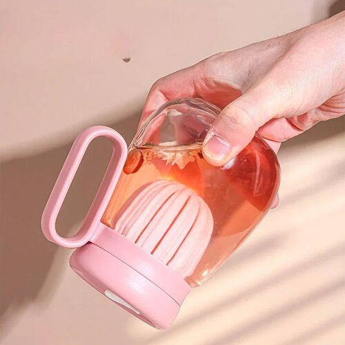 Glass Cup For Women Cartoon Large Capacity Flower Tea Cup Wi