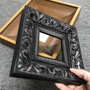 【可以定制】现代天隆出口小黑裙古典复古实木画框相框有机玻璃