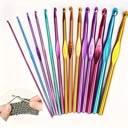 Colored alumina single head knitted crochet hook DIY knittin