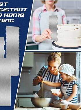 1pcs Stainless Steel Cake Scraper Double Sided Patterned Edg