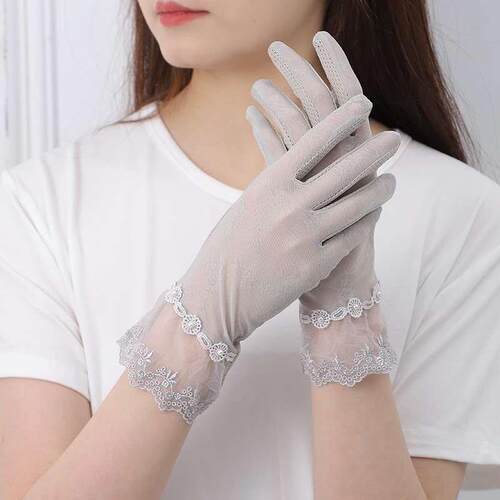 Womens Sunscreen Gloves Womens Summer Thin Riding Ice Silk